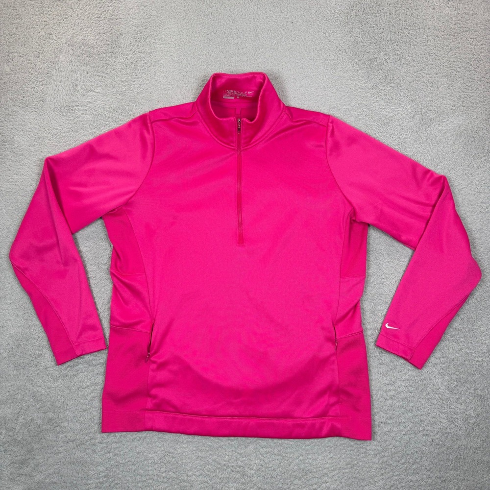Nike Golf Tour Performance Therma-FIT Pink Quarter Zip Pullover Womens XL